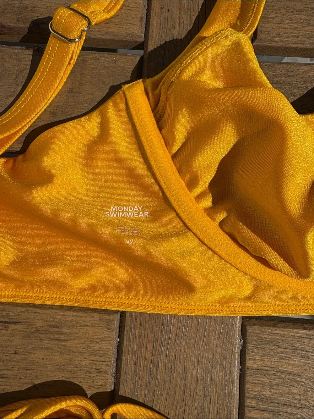 Monday Swimwear Golden Bikini Top/Bottom Set